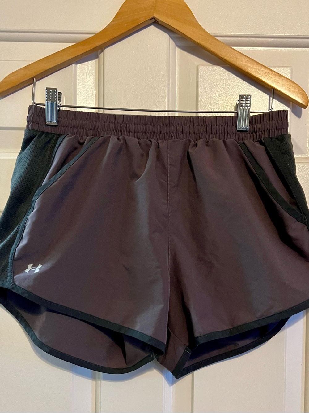 Under Armour Fly By 2.0 Plum Purple Mesh Panel Running Shorts - Size M
